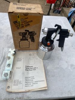 NEW Vintage Craftsman Air Spray Paint Gun w/ Drip-Free Cup & Manual
