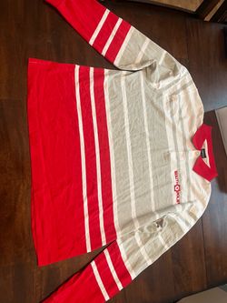 (XL) Vintage South Pole Striped Long Sleeve Polo Shirt