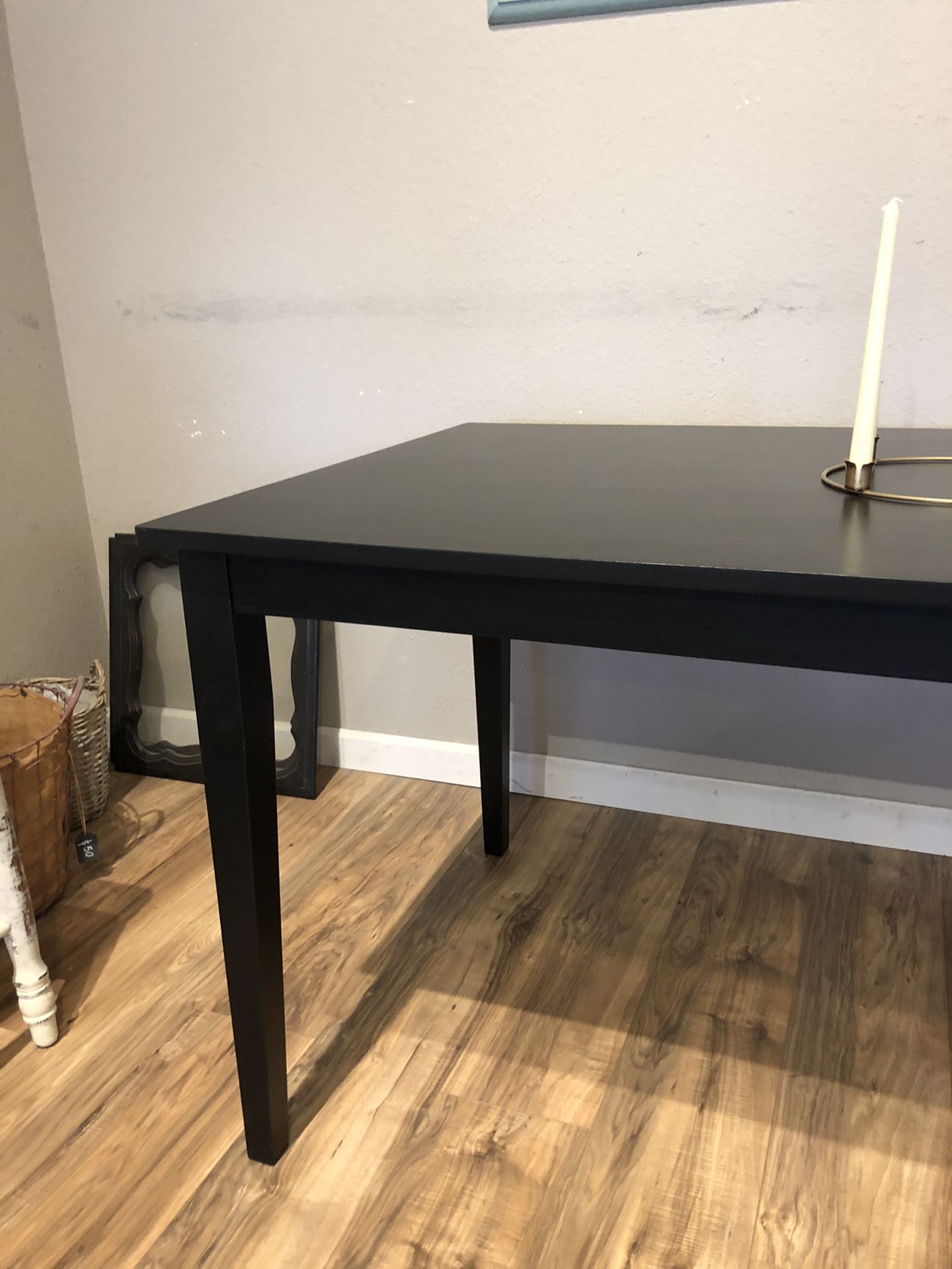Satin black dining kitchen table