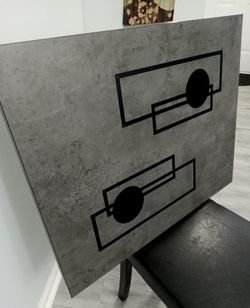 Large Abstract Wall Art with attached Metal Shapes