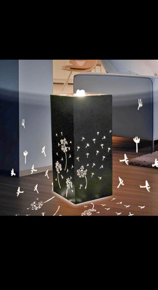 Naturefalls Indoor Water Fountain with Cutout Dandelion Design, 23.6" H Metal Water Fountain OutdoorNaturefalls Indoor Water Fountain with Cutout Dand