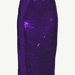Purple Sequin MIDI Pencil Skirt
