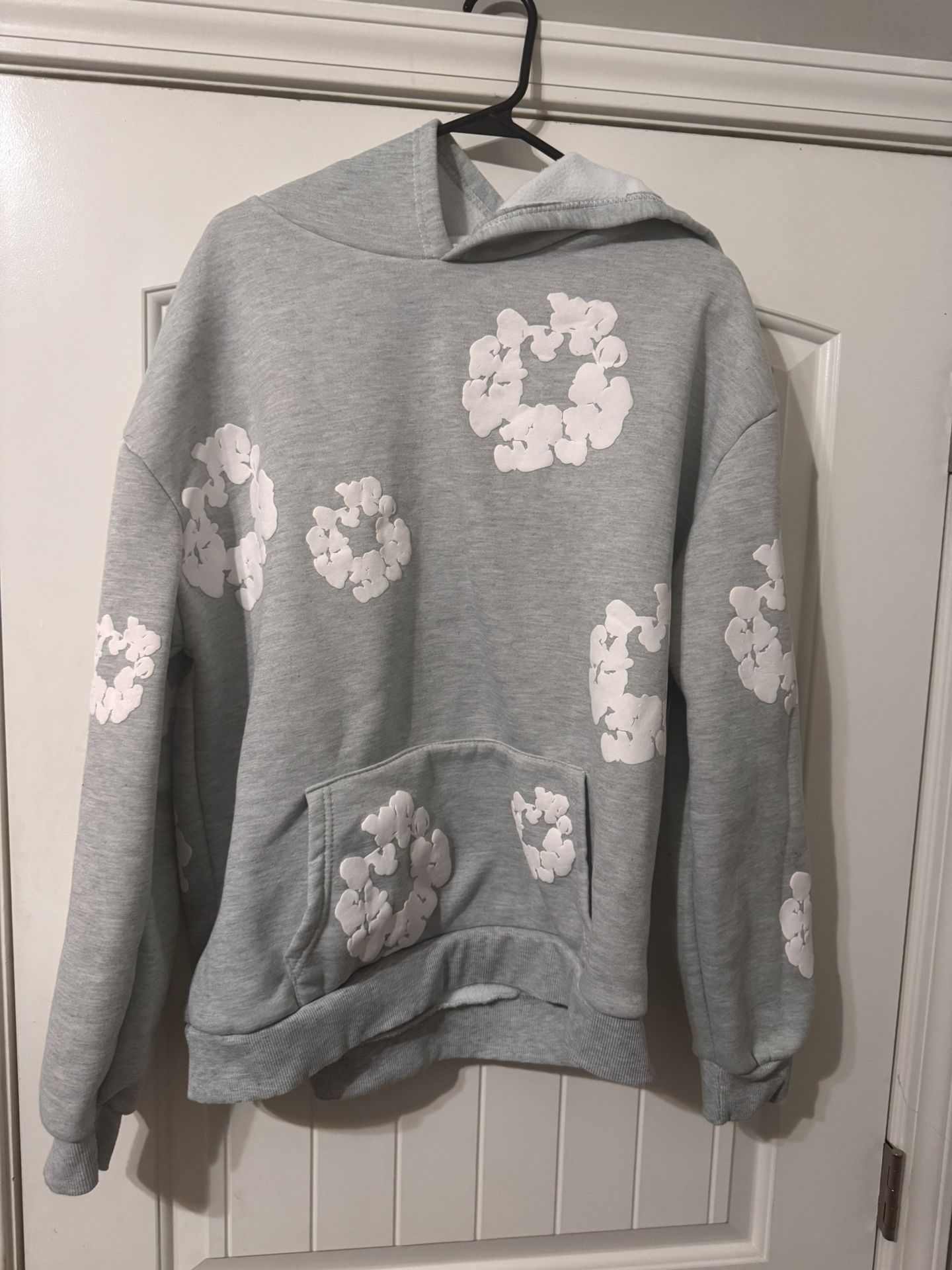 grat denim tear hoodie