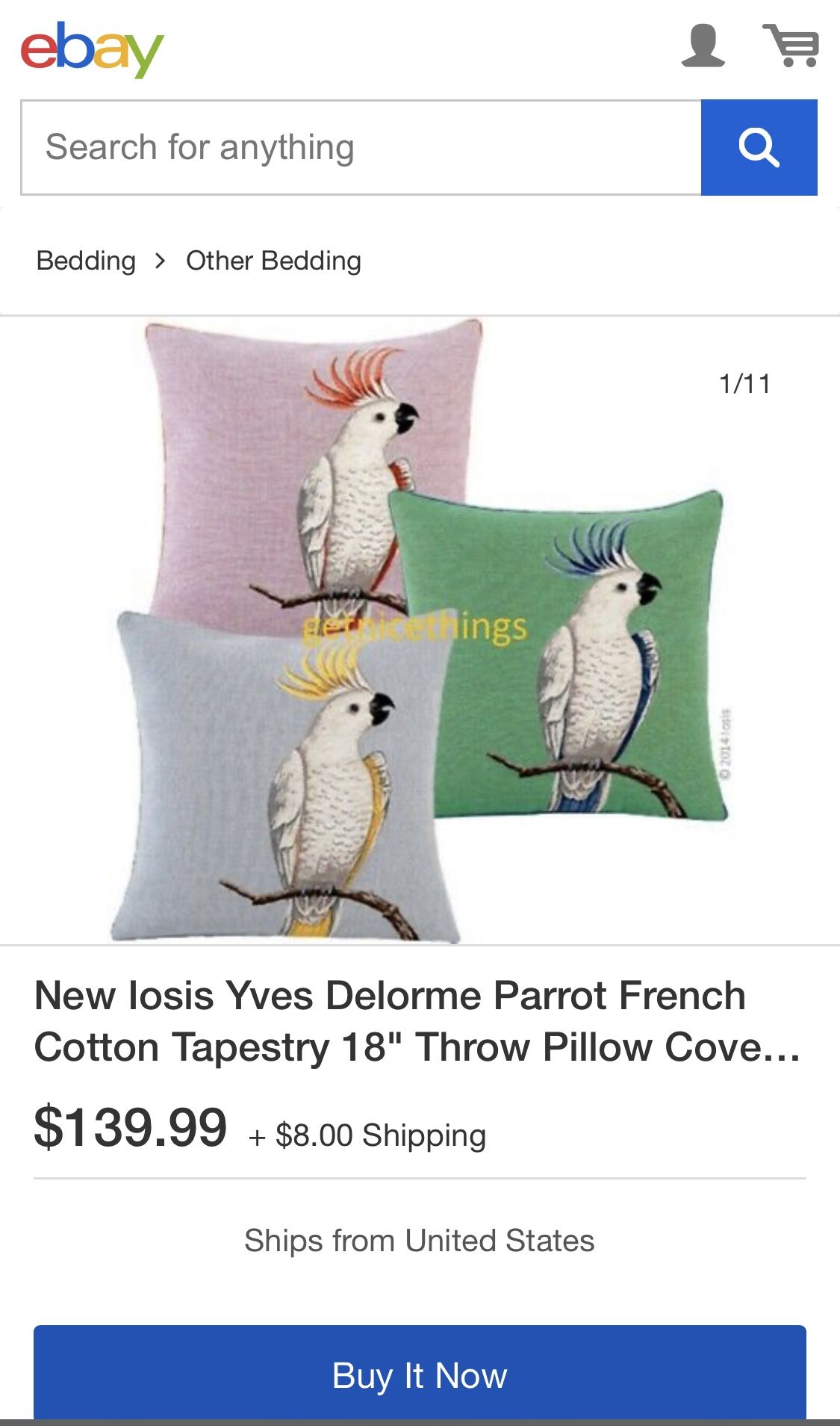 IOSIS Yves Parrot & Loloi Stitched Throw Pillows
