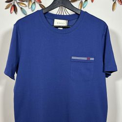GUCCI EMBROIDERED POCKET COTTON T-SHIRT 