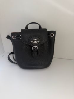 Coach Black Leather Mini Backpack