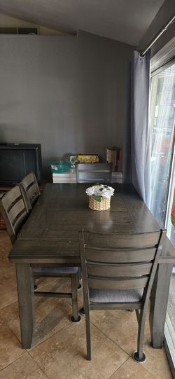 Gray dinning table