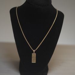 10k Gold Franco Chain With Dollar Pendant 