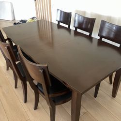 REAL WOOD Dining Table With 6 Chairs 
