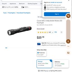 Coast 465 Lumens Rechargeable Flashlight