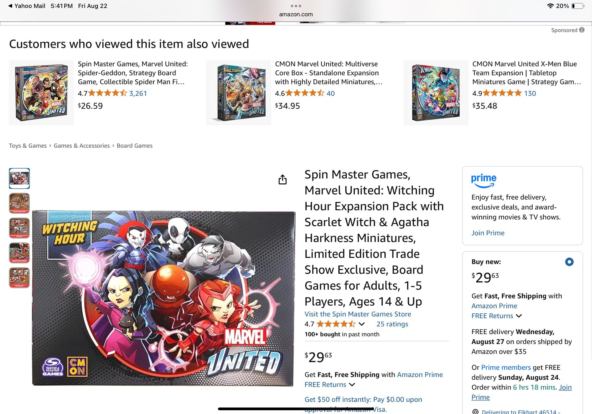 Spin Master Games, Marvel United: Witching Hour Expansion Pack with Scarlet Witch & Agatha Harkness Miniatures, Limited Edition Trade Show Exclusive,
