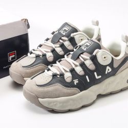 FILA Men's Pancake Shoes, Grey-Brown, Lightweight, Shock-Absorbing, Durable, Sports and Casual Shoes