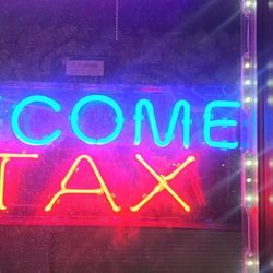 Income Tax Neon Sign 