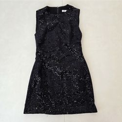Zara Elegant Black Sequin Mini Dress Size L