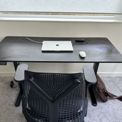 Adjustable Motorized Standing Desk + Chair