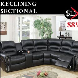 -Leather Sectional Sofa-
