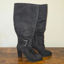 Black Faux Suede Boots 7.5 Women's