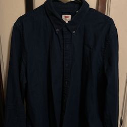 Levi’s Men’s XL blue Shirt Faux Devin Chambrais 