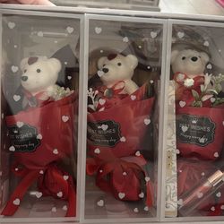 bear bouquet with goodies inside