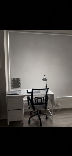 White desk and chair