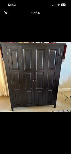 Ebony Wood Storage entertainment center
