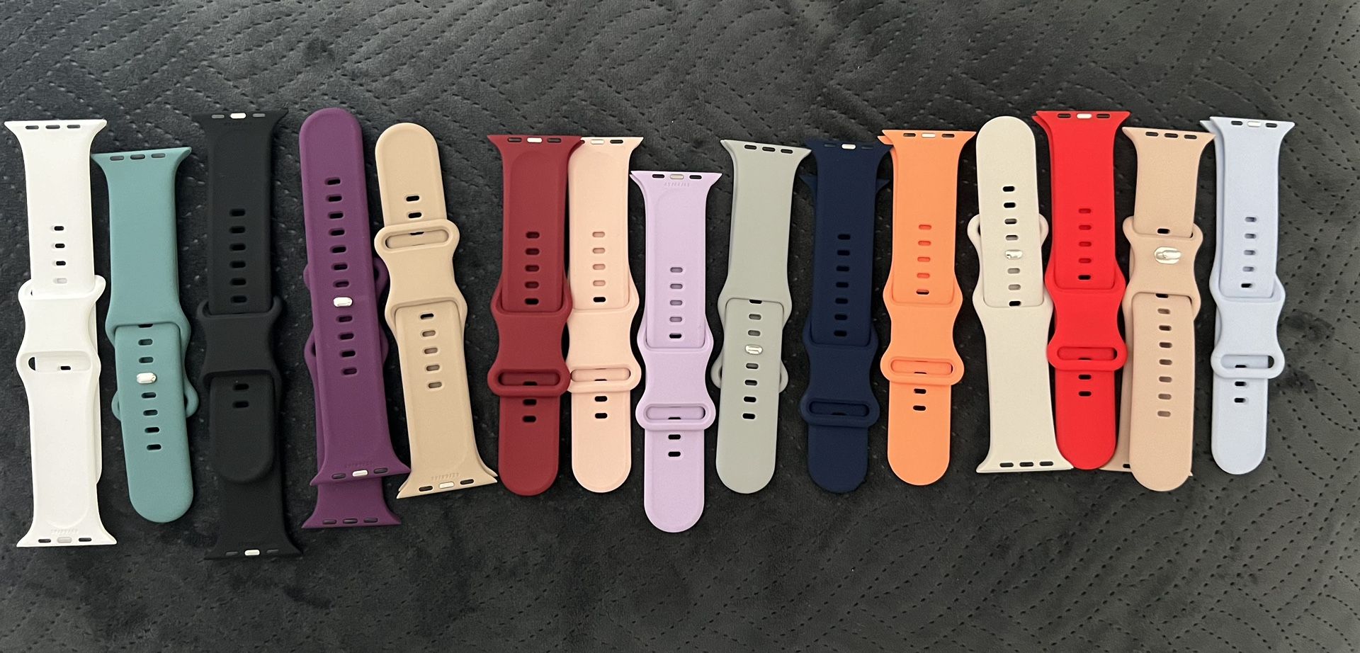 15 Pack Soft Silicone Apple Watch Band Fits 42/44/45/49mm