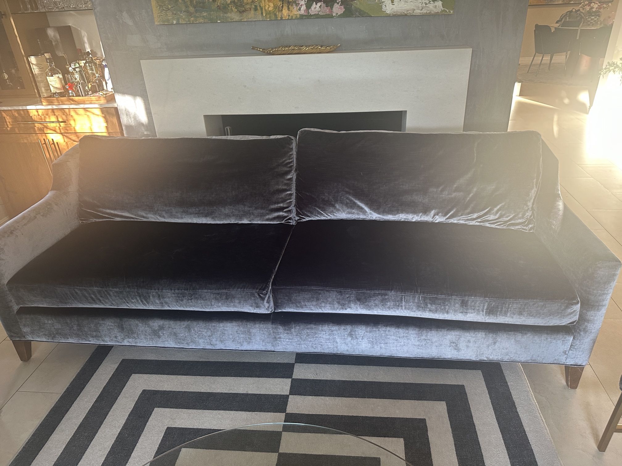 Classy Gray Velvet Sofa