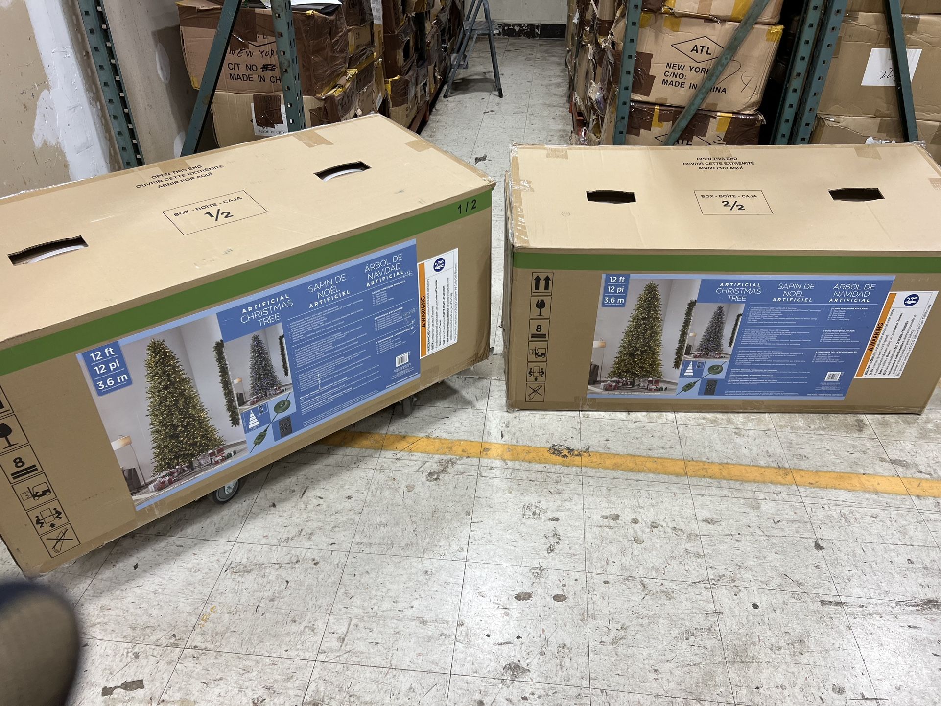 COSTCO 12’ ARTIFICIAL CHRISTMAS TREE WITH 5 LIGHT FUNCTIONS
