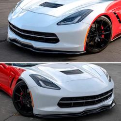 C7 Front Lip splitter  Black 2014-2019 Corvette C7 All Models ZR1 Style