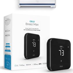 Breez Max | ENERGY STAR CERTIFIED Smart AC Controller | WiFi Thermostat for Mini-Split, Window, Portable ACs/Heat Pumps | AI-Based Tech | Free App 