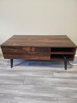 Grossi Retro 39" Wood Lift Top Coffee Table with Storage