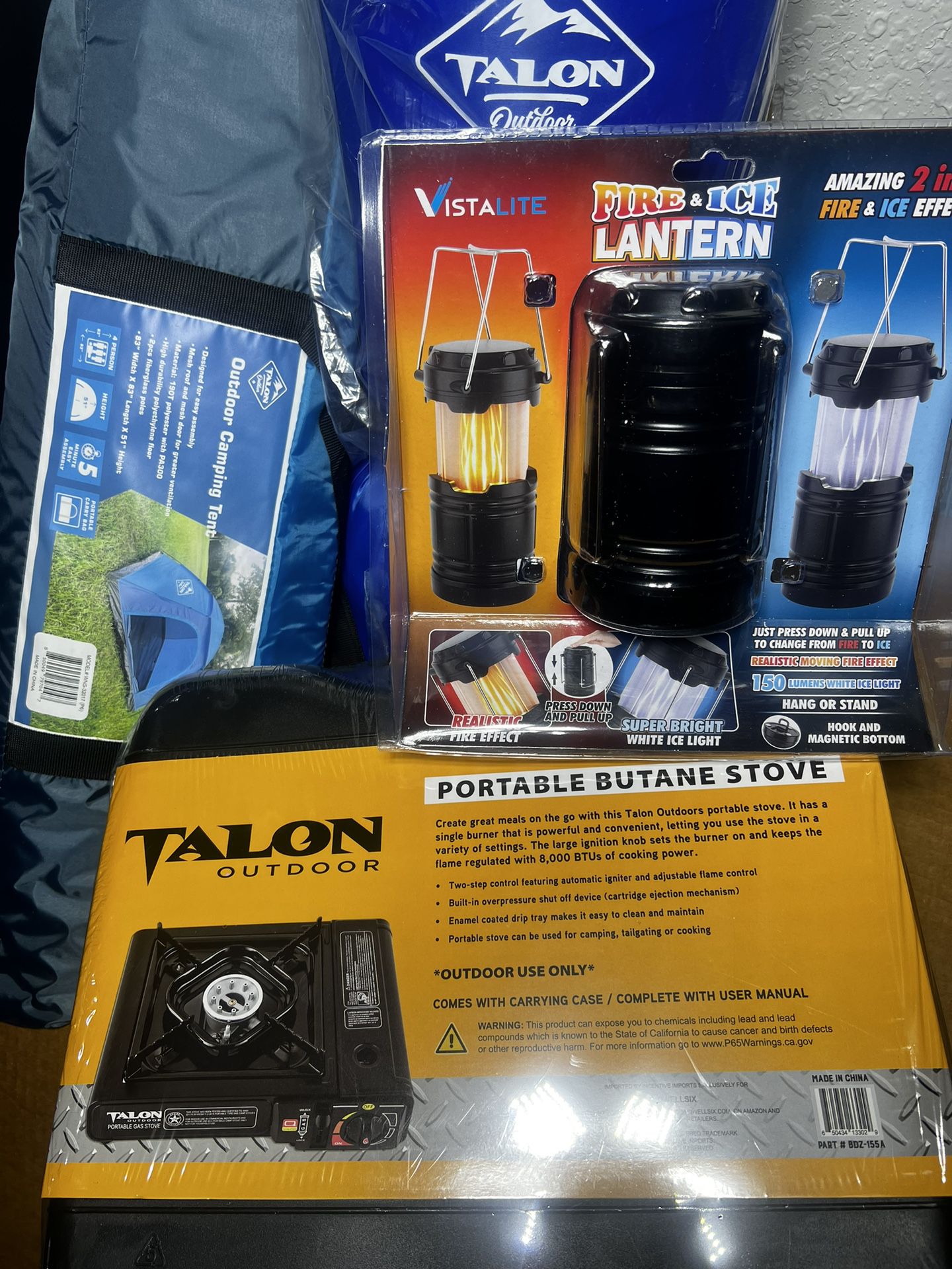 COMPLETE CAMPING EQUIPMENT, 2 OF EACH.  READY TO GO. NEW NEVER USED IN PERFECT CONDITION. 