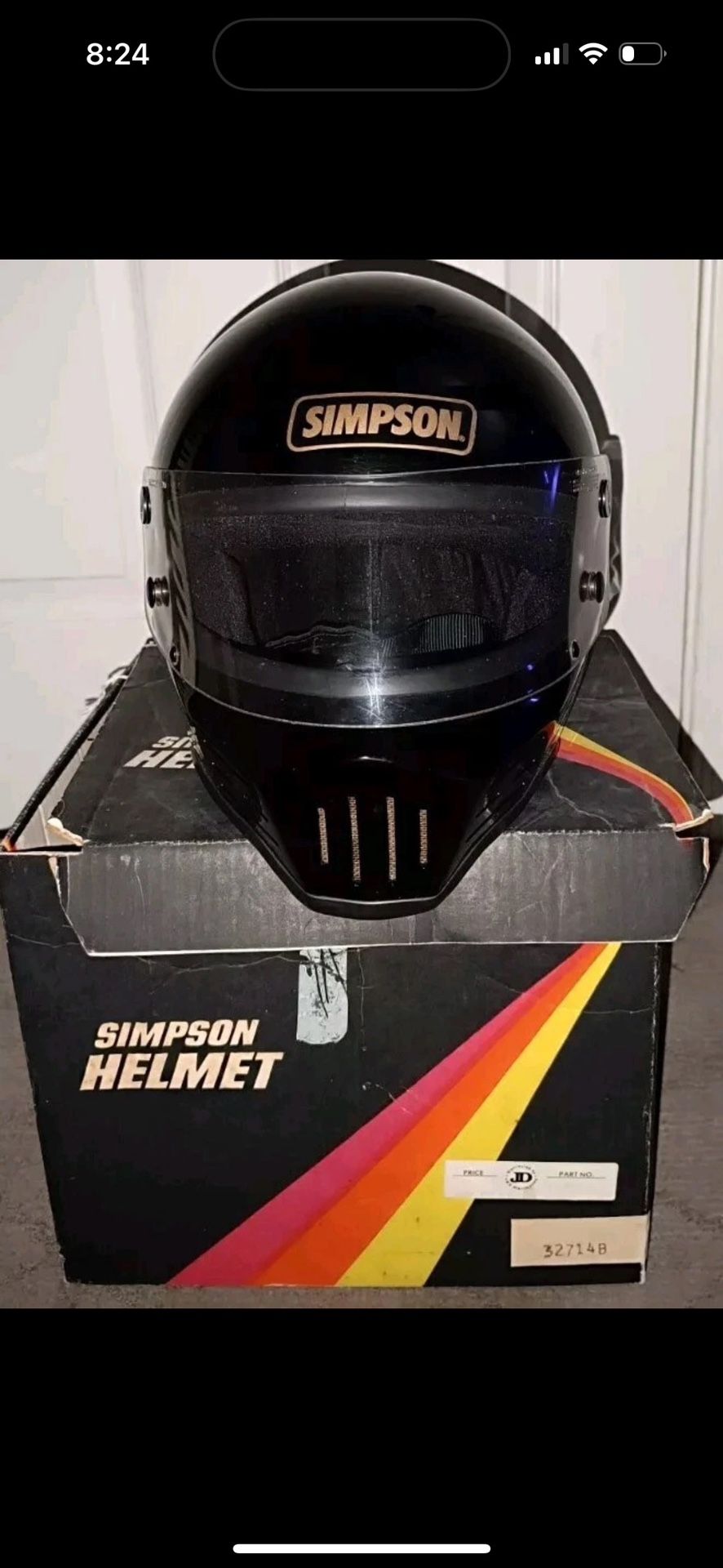 Vtg 1980 Simpson Darth Vader FF Racing Helmet