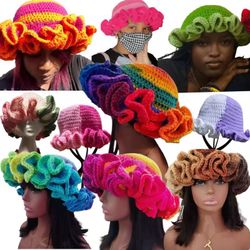 Crochet Ruffle Bucket Hat