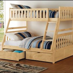 Twin/Full Bunk Bed with Storage Boxes 💥 High quality furniture