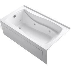 Kohler Mariposa Collection 66" Three Wall Alcove Jetted Whirlpool Bath Tub with Left Side Drain