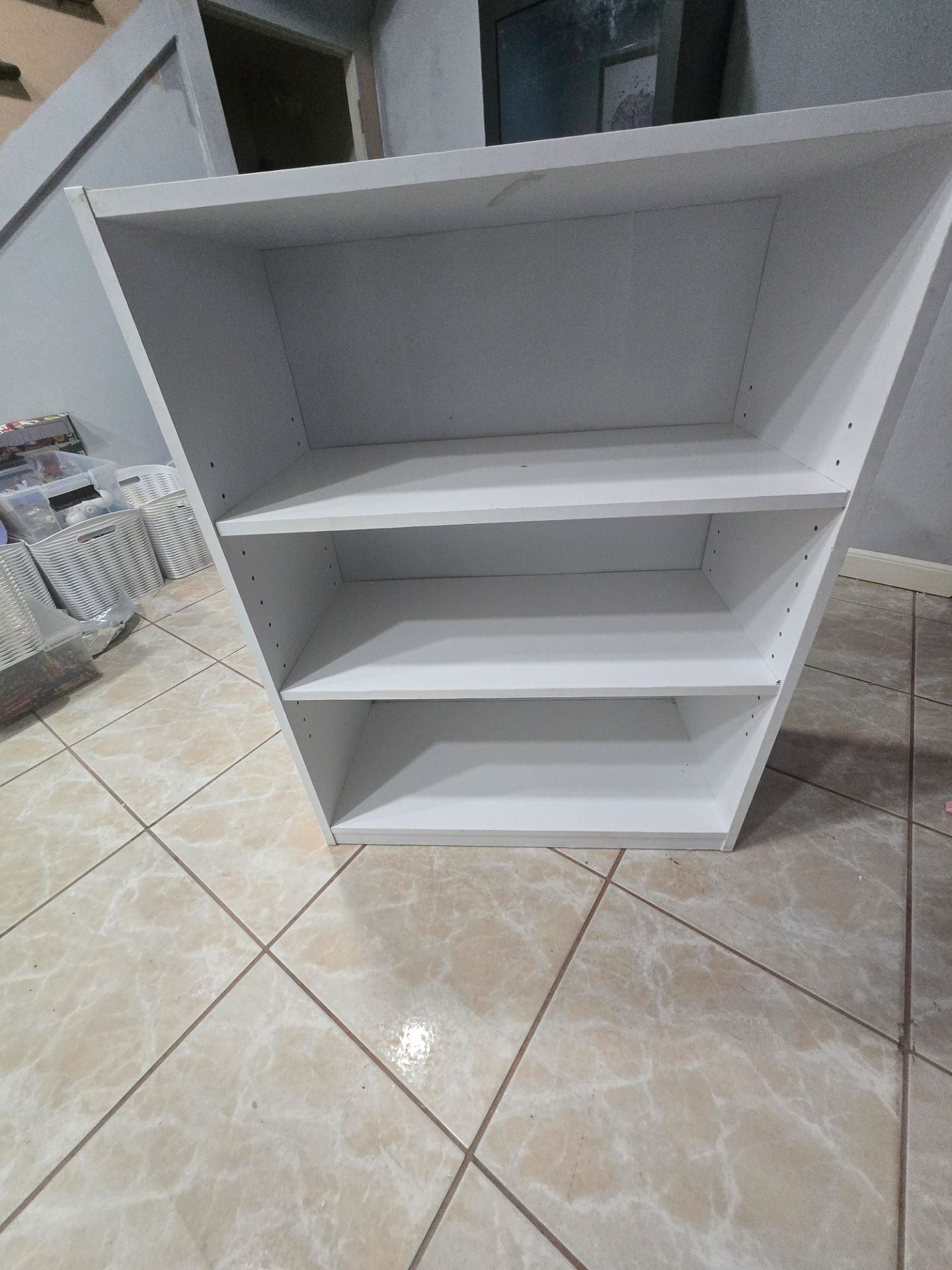 Small white 3 shelf book shelf
