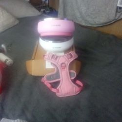 Cute Pawaii Dog Bowl And Harness