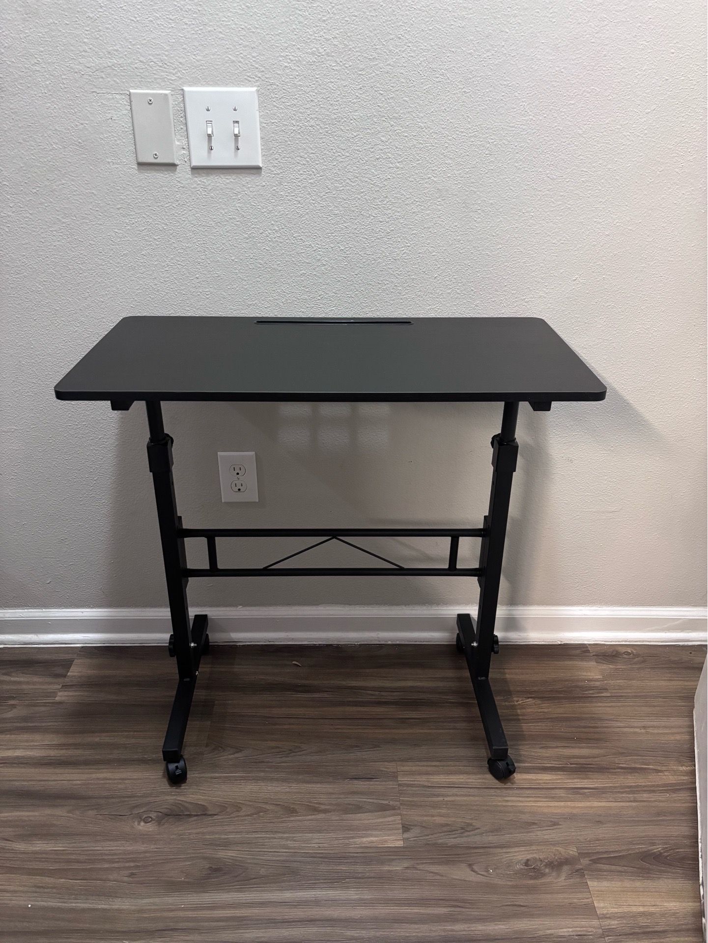 Adjustable Standing Desk with Wheels β Mobile Sit-Stand Laptop Computer Desk (Black)