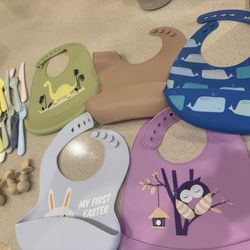 Silicone Bibs  And Spoons