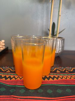 Vintage Orange frosted glasses
