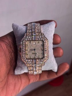 Gold Iced Out Carti Style Watch