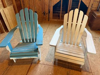 Two Wood Adirondak Chairs