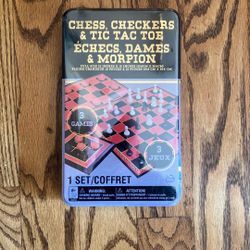 Chess, Checkers & Tic Tac Toe SEALED 