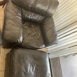 Leather Chair And Ottoman