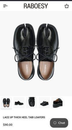 Lace up thick heeled Tabi Loafers (SIZE 5)