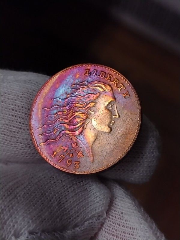 (1793) Wreath Flowing Hair Large Cent

Rare Amazing Tinted cover.
Cover color tone cover.
Status: Old Restrike for Novelty collection.