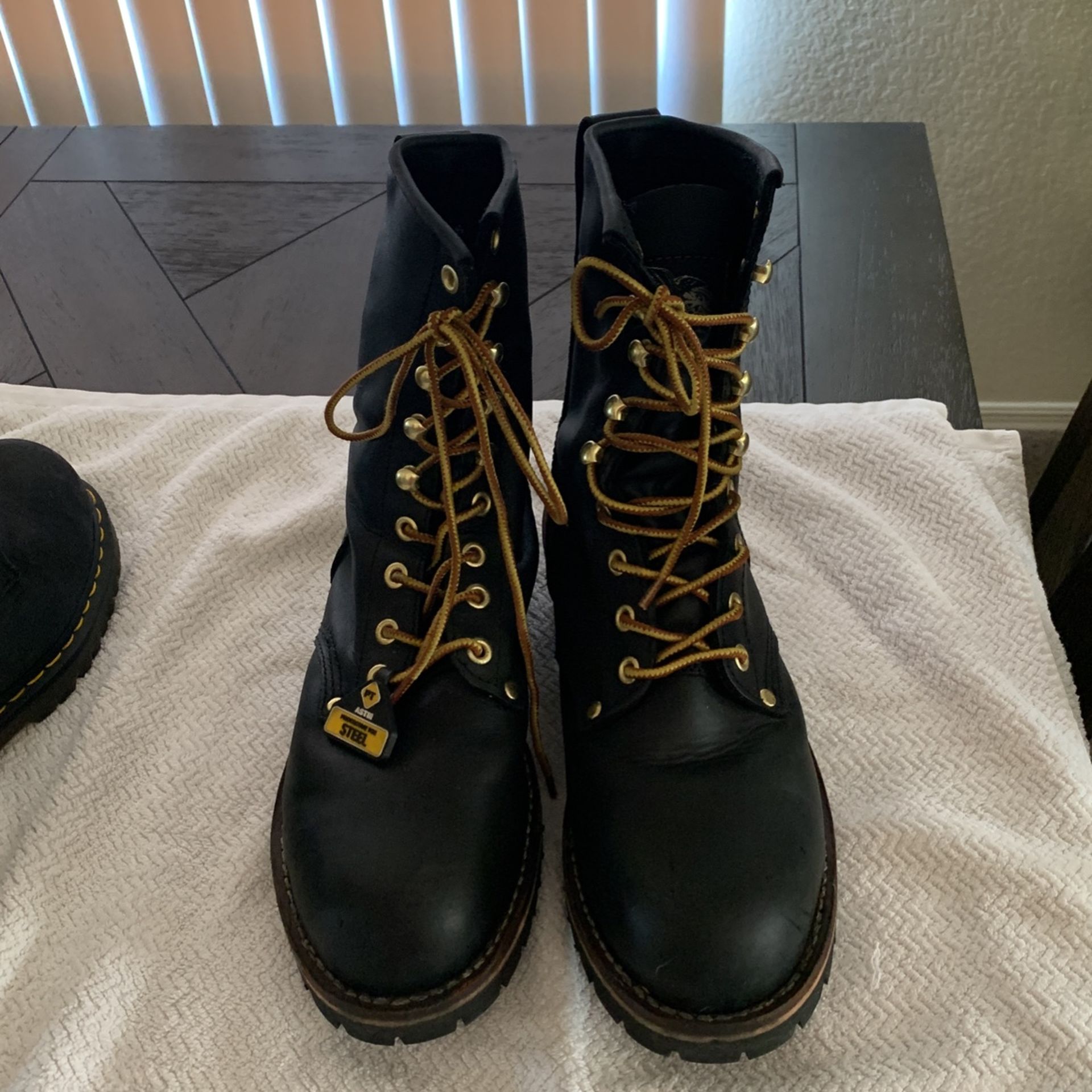 Georgia Boots Steel Toe Size 9W - Black Lightly Used