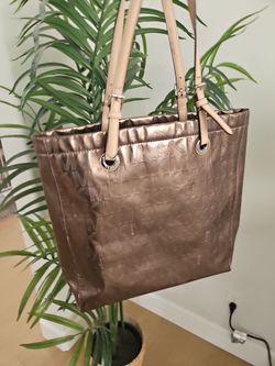 Michael Kors Metallic Bronze MK Monogram Tote Bag
