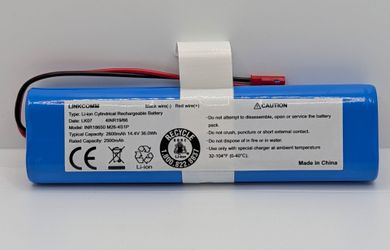 This is a LINKCOMM brand lithium-ion rechargeable battery pack specifically designed as a replacement for robotic vacuum cleaners